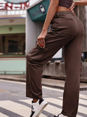 Pantaloni cargo din denim utilitari cu buzunare multiple