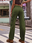Pantalones de mezclilla americanos con cintura ajustable