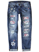 Jeans stampati alla moda slim fit