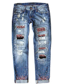 Jeans stampati alla moda slim fit