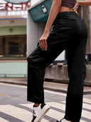 Pantaloni cargo din denim utilitari cu buzunare multiple
