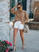 Shorts de mezclilla con cintura elástica y ajuste slim