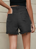 Fransede vaskede denimshorts