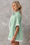 Set Cardigan Semplice con Cuciture Ondulate