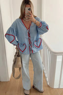 Blusa de Manga Larga con Corazones