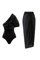 Costume intero con fiocco bianco e nero set