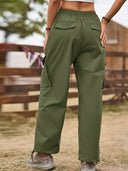 Pantaloni cargo jogger cu șnur, stil stradal