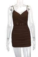 Bodycon mini-jurk met kruisbandjes en uitsnijdingen