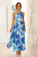 Abito Maxi Laken - Fantasia Floreale Blu
