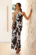 Rochie Maxi Laken - Floral Negru/Alb