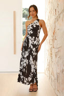 Rochie Maxi Laken - Floral Negru/Alb