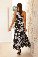 Robe Maxi Laken - Floral Noir/Blanc