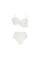 Bikini-Set in einfarbigem French-Rüschendesign