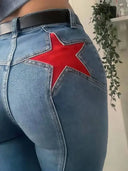 Jeans svasati a vita media in stile retrò