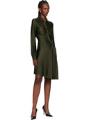 Abito midi asimmetrico in satin con camicia