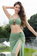 Boho salviagrönt bikiniset för kvinnor