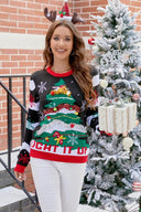 Tegneserie broderet strik sweater