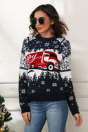 Snefnug og lastbil print jule sweater