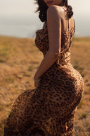 Robe dos nu à imprimé léopard
