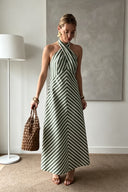 Summer Chevron Stripe Midi Dress