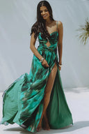 Set costum de baie decupat verde cerneală