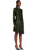 Abito midi asimmetrico in satin con camicia