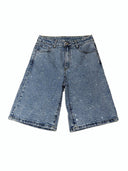 Pantaloni scurți sclipitori din denim albastru deschis