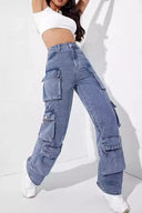 Multi-zak denim cargobroek