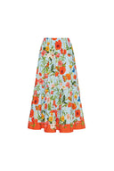 Traje de baño de una pieza con bandeau y mangas abullonadas florales