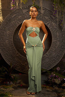 Sommerparty-Look Cut-out Maxikleid
