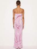 Marmo Bedrucktes Satin Maxikleid