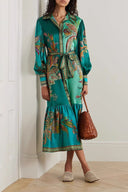 Satin Floral Print Dress