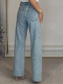 Høj talje diamant-straight leg jeans