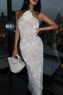 “White Rose Dream” Neck Hanging Dress
