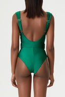 Set costume da bagno verde elegante senza schienale
