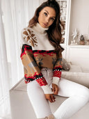 Maglione lavorato a maglia con renna ricamata e motivo a fiocco di neve