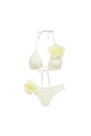 Sexy Bikini-Set mit Neckholder und 3D-Blumen