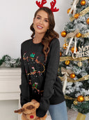 Jule sødt rensdyr broderet strikket sweater