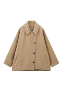 Ruhiger Luxus Asymmetrischer Cape Mantel