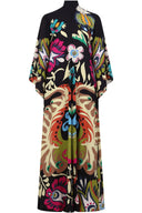 Vestido Maxi Magnífico Pavão Multicolorido