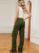 Pantalon cargo en jean à taille élastique rétro