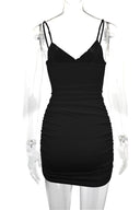 Bodycon mini-jurk met kruisbandjes en uitsnijdingen