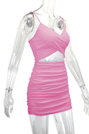 Bodycon mini-jurk met kruisbandjes en uitsnijdingen