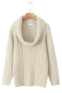 Lazy Style Ensfarvet Uregelmæssig Strikket Top