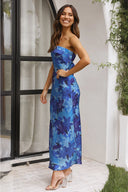 Abito Maxi Miya - Fantasia Floreale Blu