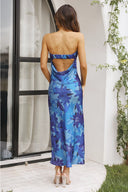 Abito Maxi Miya - Fantasia Floreale Blu