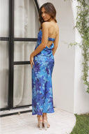 Abito Maxi Miya - Fantasia Floreale Blu