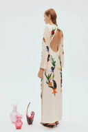 Flirterige print jurk zonder rug