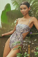 Libellen Rüschen Bikini Badeanzug Set