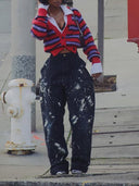 Jeans con effetto splash art